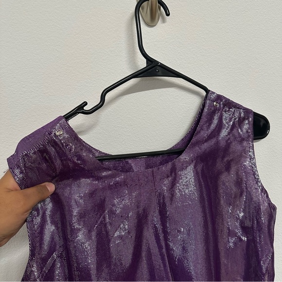 Dark Purple and Gold Three-Piece Salwar Kameez Heavy Formal Wear Size Approx. L - Picture 12 of 16